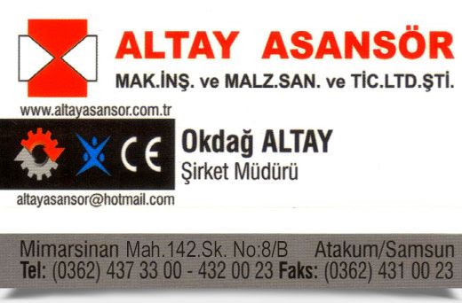 ALTAY ASANSÖR, MAK. İNŞ. VE MALZ. SAN. TİC. LTD. ŞTİ.