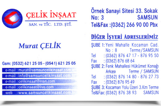 ÇELİK İNŞAAT SAN. VE TİC. LTD. ŞTİ.