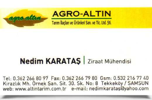 AGRO-ALTIN TARIM İLAÇLARI ve ÜRÜNLERİ,SAN. ve TİC. LTD. ŞTİ.