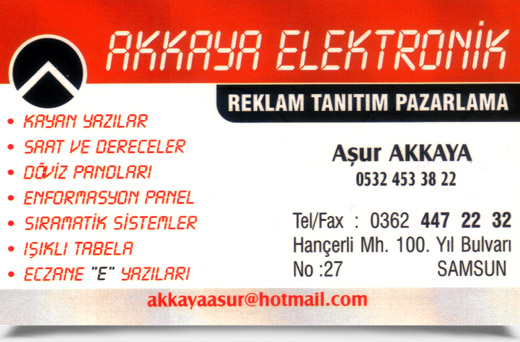 AKKAYA ELEKTRONİK, REKLAM TANITIM PAZARLAMA