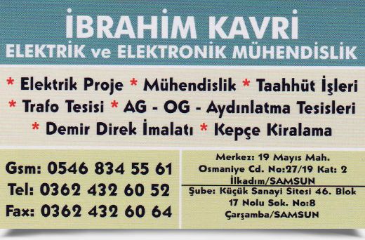 İBRAHİM KAVRİ ELEKTRİK VE ELEKTRONİK MÜHENDİSLİK