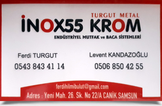 İNOX55 KROM, ENDÜSTRİYEL MUTFAK VE BACA SİSTEMLERİ