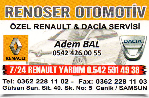 Samsun Renault Yetkili Servisidir. Renault ve Dacia araçların tamir, bakım, yol yardımı, onarımı için Adem Usta tecrübesi ile hizmetinizdeyiz.