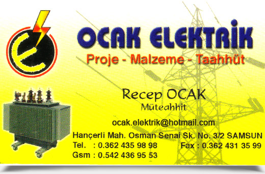 OCAK ELEKTRİK, PROJE - MALZEME - TAAHHÜT